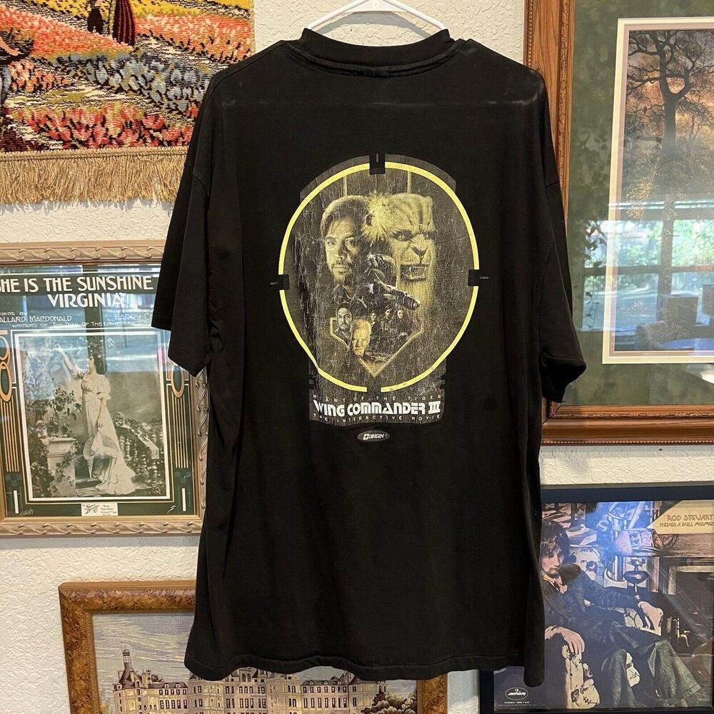 Vintage 90s Wing Commander 3 Heart‎ Of The Tiger PS1 Video Game T-Shirt Size XL